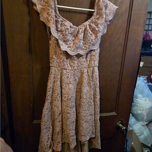 Pink Ruffled Tiered Asymmetrical Sundress